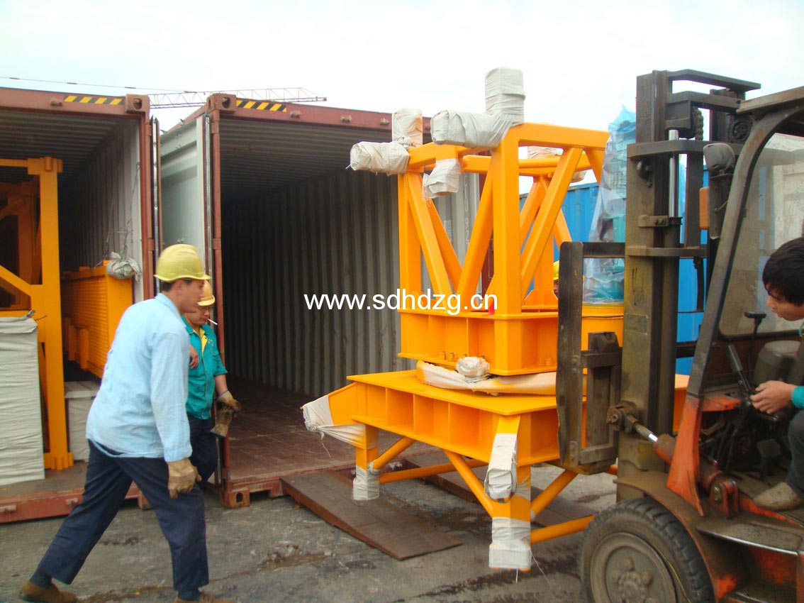 Exported to Kenya，Tower Crane,Concrete Mixer,Concrete batch Mixer and Concrete Pump,Loader.